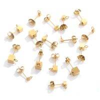 【CC】▦  10pcs PVD Gold plated Earring Stud with  Jewelry Making Supplies Wholesale