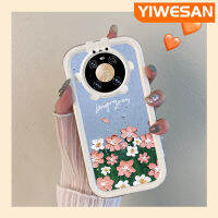 YIWESAN เคสสำหรับ Huawei Mate 40 Pro,พิมพ์ลายดอกไม้น้ำมันเคสลายโบว์เคสนิ่มกันกระแทกทนต่อการขัดถูเคสโทรศัพท์โปร่งใสเคสป้องกันเลนส์กล้องถ่ายรูปซิลิกาเจล TPU