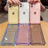 ??iPhone14?? iPhone 14promax case เคสไอโฟน เคสยางนิ่มคลุมกล้อง + ช่องใส่บัตร เคสใสใส่บัตรมุมหนา13PRO 13PROMAX i6-i7-i8-6PLUS-7PLUS-S11-11pro-11promax,12,12pro,12promax