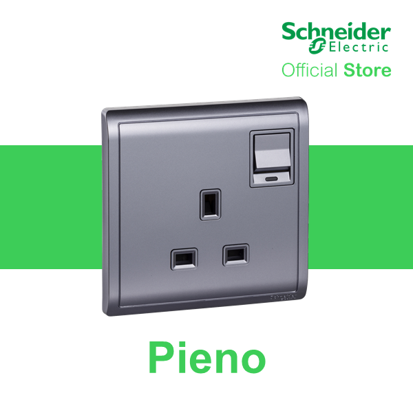 Schneider Electric Pieno 13a 250v 1 Gang Switched Socket With Neon