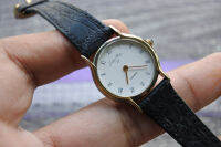 นาฬิกา Vintage มือสองญี่ปุ่น TOKYO CITY 23 ระบบ QUARTZ ผู้หญิง ทรงกลม กรอบเงิน หน้าปัดตัวเลขโรมัน หน้าปัด 26มม. สายหนังใช้งานได้ปกติ สภาพดี ของแท้ ไม่กันน้ำ