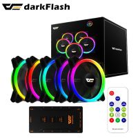 Darkflash DR12 PRO Aura Sync ArBB ปิดเสียง120Mm พัดลมเคสคอมพิวเตอร์ PC รีโมตคอนโทรลอาร์จีบีพัดลมทำความเย็นรัศมีคู่คูลเลอร์12CM พัดลม LED