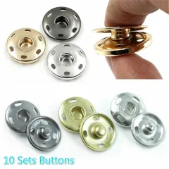 10sets 15mm17mm Metal brass Double sided Press Studs Sewing Button Snap  Fasteners Sewing Leather Craft Clothes Bags handmade DIY