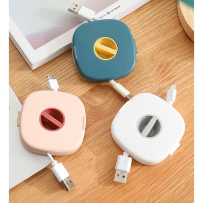 Round Wire Winder Box Portable Multifunctional Data Cable Storage Case Cable Container USB Charger Holder Wire Storage Boxes