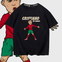 Criristianos Ronaldos ทีมโปรตุเกสเสื้อยืดแขนสั้นชนะถ้วยยุโรป0000ผู้ชายและผู้หญิงผ้าฝ้ายหลวมฤดูร้อน