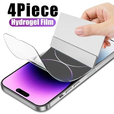 4 Pieces !9D Hydrogel Film For iPhone 14 13 12 11 Pro Max Screen Protector iPhone X Xs Max XR 78 Plus