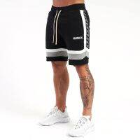 COD SDFERTREWWE VQ New Pure Cotton Sports Shorts Mens Breathable Comfortable Casual Loose Jogging Training Fitness Five-point Pants Striped Panel Fashion Plus Size Mens Wear 1