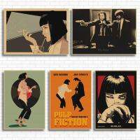 Pulp Fiction Quentin Tarantino Vintage Poster Wall Stickers For Living Room Home Decoration Wall Stickers  Decals