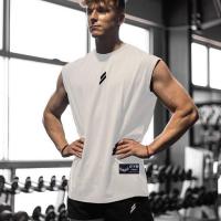 Summer Sleeveless T-shirt Mens Muscle Workout Sports Vest Loose Quick-Drying Breathable Brother Large Size Wait Lifting Training Wear vcw9