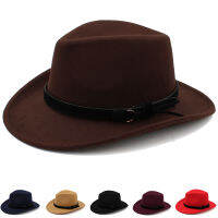 Men Women Wool Western Cowboy Hats Wide Brim Panama Caps Outdoor Sombrero Travel Sunbonnet Party Adjustable Size M-L