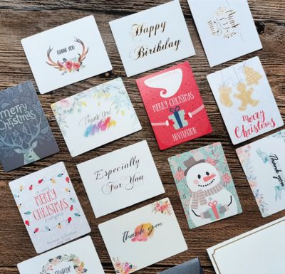 【YF】✈卐  50pcs Garland Thank you for Small Writable message wedding invitation decoration greeting card 6x8cm