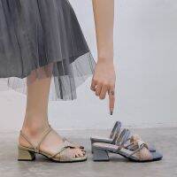 COD Hot Sale / One shoe and two sandals womens 2022 new fashion all-match รองเท้าส้นสูง รองเท้าแตะ ส้นสูง รองเท้าผู้หญิง