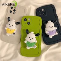 [On1ine 3C Digital} สามารถใส่ได้กับ Samsung Galaxy A14 A13 A12 A11 A10 A01 A10s เคสโทรศัพท์4G 5G ลายคลื่นการ์ตูนน่ารักพร้อมตัวยึด Pochacco เคสฝาหลังมือถือ TPU นิ่ม