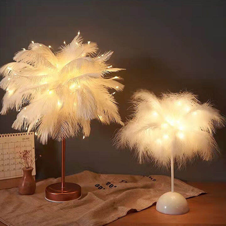 creative-feather-table-lamp-with-remote-control-usbaa-battery-power-desk-lamp-tree-feather-lampshade-night-light-for-birthday