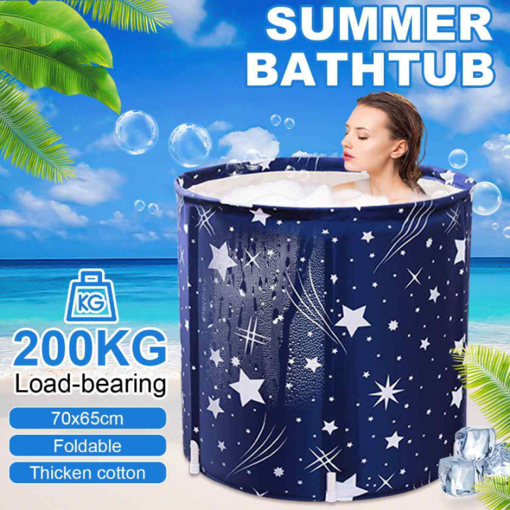 Portable Bathtub Folding Bath Bucket Thicken Shower Barrel Large