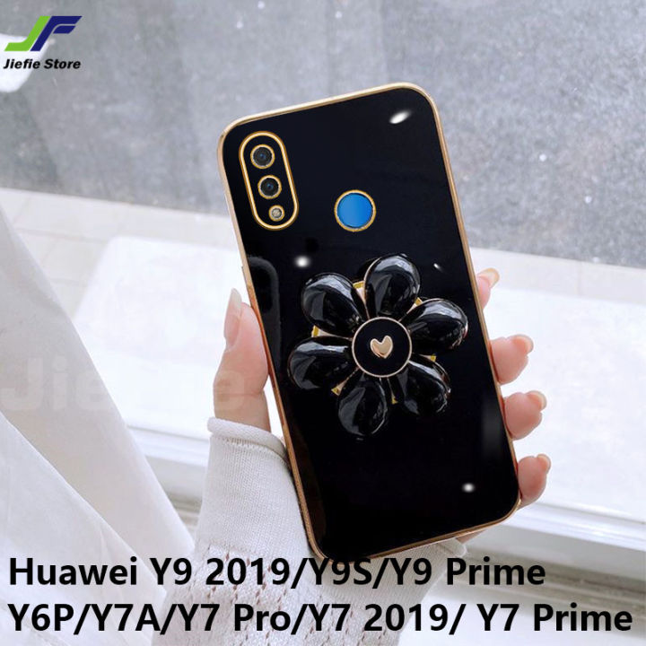 เคสโทรศัพท์ภาพดอกไม้แฟชั่น-jiefie-สำหรับ-huawei-y9-2019-y9s-y9นายก-y7a-y6p-y7-pro-y7-2019-y7ชุบโครเมี่ยมสุดหรูฝาครอบโทรศัพท์-tpu-นิ่ม-ขาตั้ง