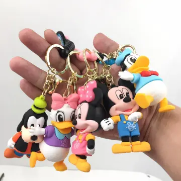 Disney Original Cartoon Keychain Mickey Minnie Car Key Pendant Couple  Decorations Children's Schoolbag New Decoration Toys - AliExpress