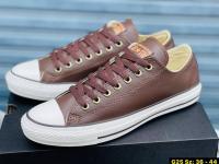 รองเท้าConverse All Star (Leather) Low Brown  Sz.36-44 รองเท้าผ้าใบคอนเวิส รองเท้าหนัง รองเท้าผ้าใบผู้ชาย รองเท้าใส่เที่ยว ใส่สบาย ทรงสวย (พร้อมส่ง) G25A027