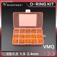 ☌۩ Orange silicone rubber 125pc O-ring seal CS1.5/1.9/2.4mm VMQ gasket waterproof high temperature environmental protection toolbox