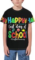 Happy Last Day of School Hello Summer T- Shirt Short Novelty for Boys and Girl