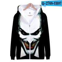 HAHA Joker Zipper Hoodies Mens Halloween Crazy Smile Hoodie Sweatshirts MenWomen Suicide HAHA Joker Hoody Zip-up Jacket Coats