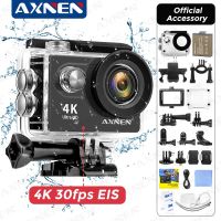 AXNEN H9 H9R แอ็กชันกล้องถ่ายรูปความละเอียดสูงมาก4K 30Fps 1080P 60Fps Wifi 2นิ้วหมวกกันน็อคกันน้ำ170D ใต้น้ำกล้องกีฬาบันทึกวิดีโอ