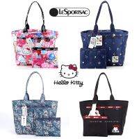 {Baozhihui}Lesportsac Sanrio Hello Kittys กระเป๋า Kawaii กระเป๋าถือการ์ตูนพิมพ์จัดแต่งทรงผม Tote Messenger กระเป๋ากระเป๋าเดินทางไหล่กระเป๋า Lady กระเป๋า