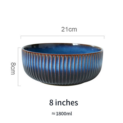 RUX WORKSHOP Japanese style Ceramic Rice Bowl Home Salad Soup Instant Noodles Bowl Gradient Breakfast Dinner Bowl Tableware