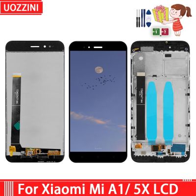 หน้าจอ5.5 "เหมาะสำหรับ Xiaomi Mi A1 Mia1จอแสดงผล LCD แบบสัมผัสหน้าจอที่มีกรอบแผงหน้าจอทัชสกรีนเหมาะสำหรับ Xiaomi Mi 5X Mi5x การแสดงผล LCD