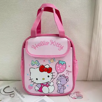 Hello Kitty Lunch Box Bag Insulated Black/Pink Heart