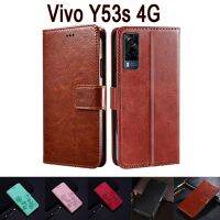 [2023สุดฮอต] เคสปกหนังธุรกิจคลาสสิกสำหรับ Vivo Y53 S เคสที่วางขนาดกระเป๋าสตางค์พับได้ Book On Vivo Y53 S 4G โทรศัพท์รูปทรงการ์ดแม่เหล็กเคส Hoesje Etui