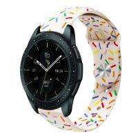 【พร้อมในสต็อก】สำหรับ Samsung Galaxy Watch จุดสีรุ้งแบบสปอร์ต2สายนาฬิกาข้อมือขนาด40มม./44มม. (สีขาว)