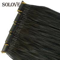 Solove Straight 6D-2 Virgin Human Hair Extensions Handmade Seamless Loop Micro Ring Hair Extensions 10-30” 50g/set Natural Color