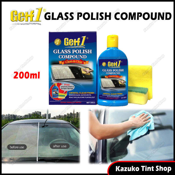 💦 FREE CLOTH SPONGE Getf1 Glass Polish Compound Set 200ml For Car