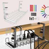 ถาดการจัดการสายเคเบิลใต้โต๊ะ Baoblaze ทนทานไม่มีสกรูตัวหนีบสายเคเบิลใต้โต๊ะ
