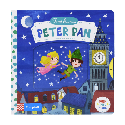 First stories busy series of paperboard books Peter Pan little Feixia Peter Pan paperboard book operation book childrens English Enlightenment 1-5 years old parents and children read original English childrens books