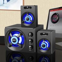 Computer Speaker Combination USB PC Desktop Power Bluetooth Plus USB-TF-AUX Subwoofer with Color LED