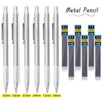 0.3 0.5 0.9 1.3 2.0mm Metal Mechanical Pencil Set with HB Leads Art Drawing Painting Automatic Pencil Office School Stationary Wall Chargers