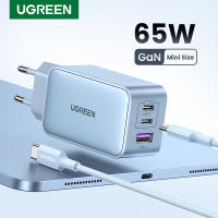 UGREEN 65W GaN Charger Blue Quick Charge Type C PD USB Charger สำหรับ 14 13 12 Pro Max Fast Charger สำหรับแล็ปท็อป PD Charger