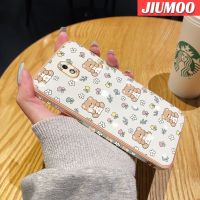 JIUMOO เคสปลอกสำหรับ Samsung J7โปร J7 2018 J7 2017การ์ตูนน่ารักลายหมีดอกไม้ดีไซน์ใหม่หรูหราเคลือบเคสมือถือกันกระแทกซิลิโคนเปลือกเลนส์กล้องถ่ายรูปเคสนิ่มป้องกันคลุมทั้งหมด