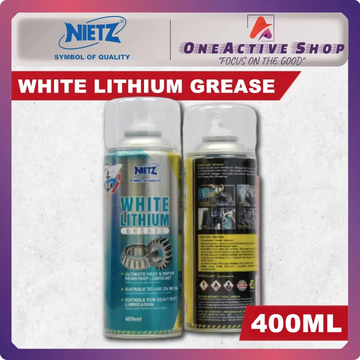 NIETZ White Lithium Grease (400ml) Minyak Pelincir Untuk Mesin Part Gear Bearing 重工业润滑剂 Lazada