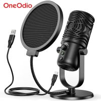 Oneodio ไมโครโฟน USB FM1คอนเดนเซอร์ไมโครโฟนสำหรับการบันทึกดีเจแบบมืออาชีพพร้อมฟิลเตอร์ป็อปสำหรับการเล่นเกมบนคอมพิวเตอร์แล็ปท็อป Youtube