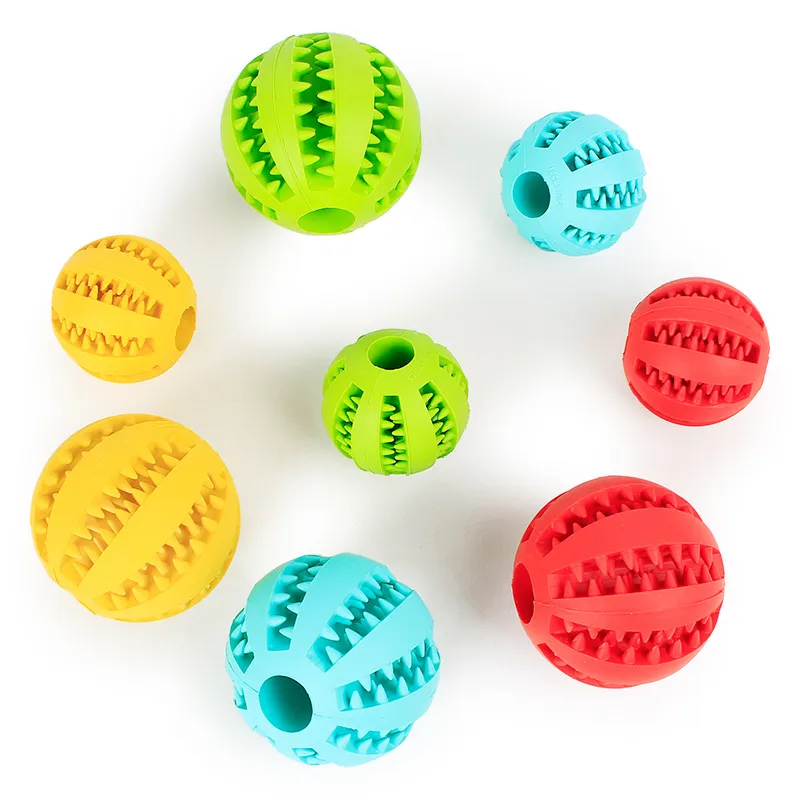 Popular New Pet Dog Toys Chew Resistant Molars To Relieve Boredom Toy Ball  Tpr Rubber Food Leakage Ball