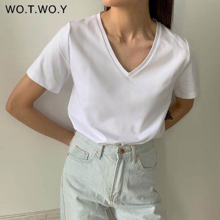 wotwoy-summer-knitted-v-neck-t-shirt-women-cotton-basic-solid-tee-shirt-female-short-sleeve-kintwear-tops-harajuku-tshirt-ladies