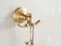 ¤ European Brass Towel Double Hooks Towel Cloth Bath Coat Hanger Wall Door Hook Retro Home Decoration Bathroom Accessories 3type