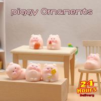 Cute Piggy Ornaments Auto Interior Resin Pink Pig Cartoon Toy Decoration Dashboard Office Garden Collection Kid Gift Car Decor