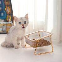 1PC Pet Cat Bowl Protects Cervical Neck Drinking Water Transparent High Foot Cat and Dog Bowl Feeding