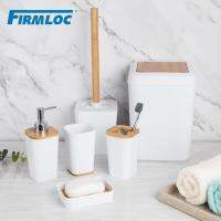 Firmloc 6ชิ้นพลาสติกอุปกรณ์ห้องน้ำตั้งผู้ถือแปรงสีฟันเครื่องจ่ายยาสีฟันกรณีกล่องสบู่ห้องน้ำห้องอาบน้ำฝักบัวการจัดเก็บ