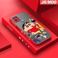 เคส JIUMOO สำหรับ OPPO เคส A15 A15s A35 4G ลายการ์ตูนเครยอนชินจังเคสแข็งกันแรงกระแทกฝ้าดีไซน์ใหม่ขอบสี่เหลี่ยมเคสโทรศัพท์ซิลิโคนนิ่มคลุมทั้งหมดเคสป้องกันเลนส์กล้อง