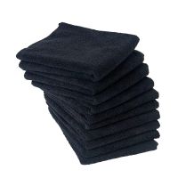 Wholesale Black Home Microfiber Spa Salon Hair Drying Towel Guest Used Hand Towels For Hair Stylist 6 Pack Towels